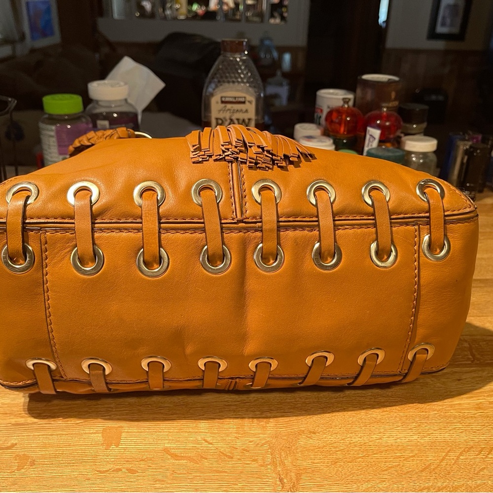 Michael Kors Astor Braided Tasseled Satchel Shoulder Bag - Picture 7 of 14